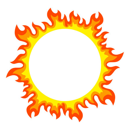 Frame of stylized fire or flame. Decorative element for design.のイラスト素材