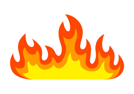 Illustration of stylized fire or flame. Decorative element for design.のイラスト素材
