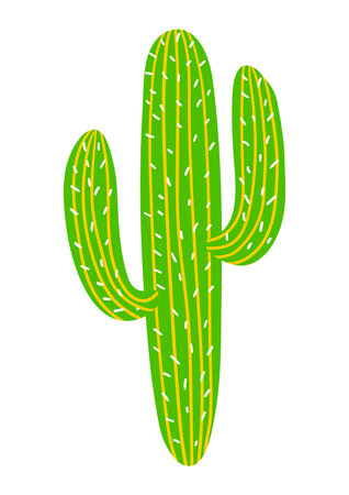 Mexican cactus. Traditional national holiday item. Stylized illustration for celebration Cinco de Mayo.のイラスト素材