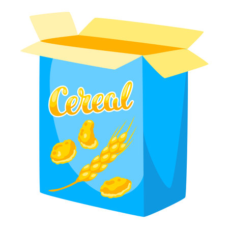 Breakfast cereal package. Image of healthy and wholesome food.のイラスト素材