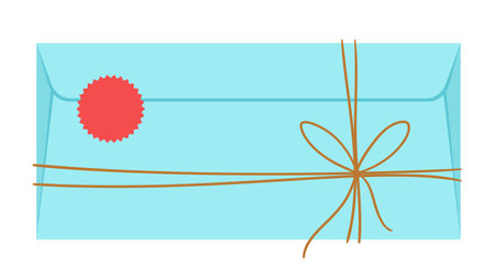 Letter in envelope. Romantic correspondence with decor. Message or note.のイラスト素材