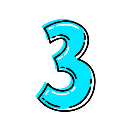 Illustration of number one. Image and object for design in cartoon style.のイラスト素材