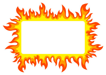 Frame of stylized fire or flame. Decorative element for design.のイラスト素材