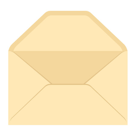 Open envelope illustration. Mail template for message or letter. Decorative image.のイラスト素材