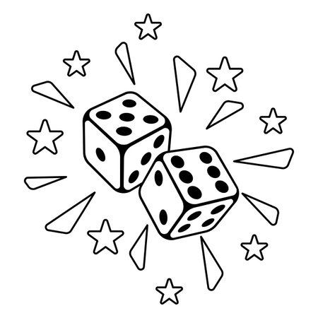 Playing dice illustration. Game craps image. Casino gambling and betting background.のイラスト素材