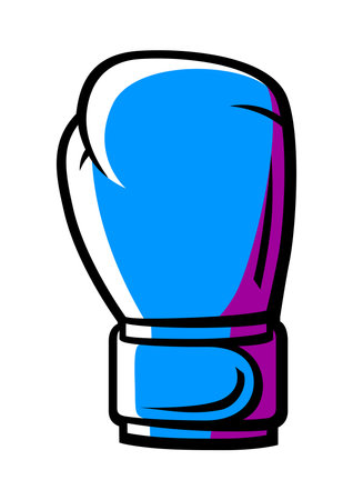 Boxing glove illustration. Box club item. Sport training object in cartoon style.のイラスト素材