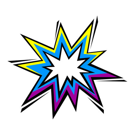 Illustration of cartoon explosion. Pop art creative image. Fashion illustration in retro style.のイラスト素材