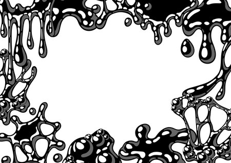 Blots and drips slime background. Toxic mucus smudges streaks and blotch. Halloween decoration.のイラスト素材