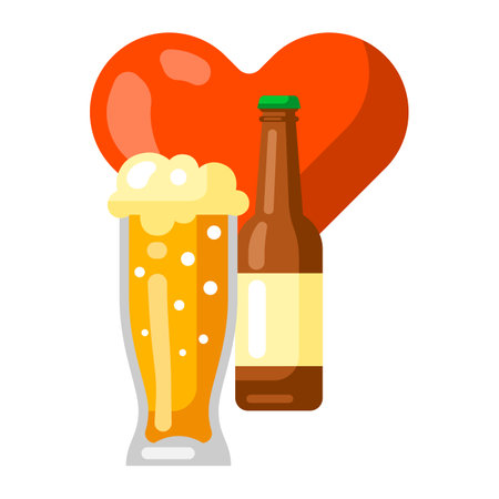 Emblem with beer objects. Beer festival or . Illustration for pub or bar menu.のイラスト素材