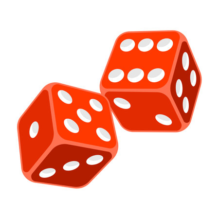 Playing dice illustration. Game craps image. Casino gambling and betting background.のイラスト素材