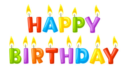 Color candles background. Happy Birthday and party illustration. Celebration or holiday card.のイラスト素材