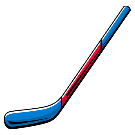 Hockey stick illustration. Sport club item or symbol. Healthy lifestyle object in cartoon style.のイラスト素材