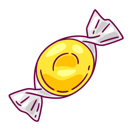 Sweet candy illustration. Image for confectionery or candy shop. Colorful cute dessert.のイラスト素材