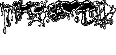 Blots and drips slime background. Toxic mucus smudges streaks and blotch. Halloween decoration.のイラスト素材