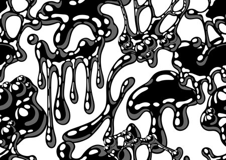 Blots and drips slime pattern. Toxic mucus smudges streaks and blotch. Halloween decoration.のイラスト素材