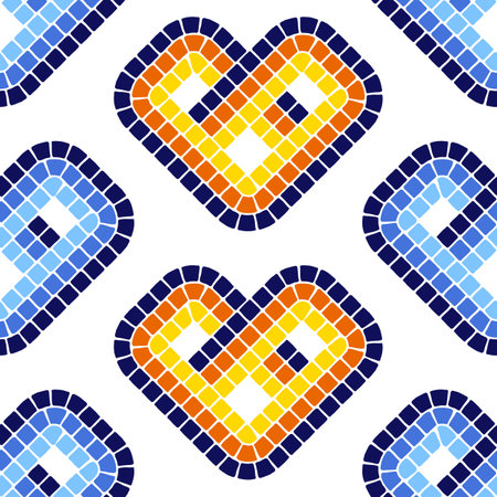 Decorative mosaic pattern. Ceramic antique stone ornament. Abstract antique texture.のイラスト素材