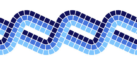 Decorative mosaic border. Ceramic antique stone ornament. Abstract antique texture.のイラスト素材