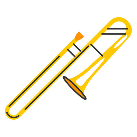 Illustration of trombone. Jazz musical instrument. Contemporary and classical music.のイラスト素材