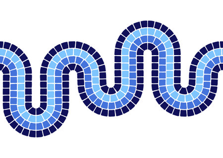 Decorative mosaic border. Ceramic antique stone ornament. Abstract antique texture.のイラスト素材