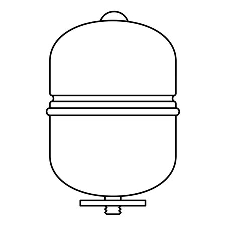 Illustration of pressure tank. Industrial image of plumbing object. Heating system.のイラスト素材
