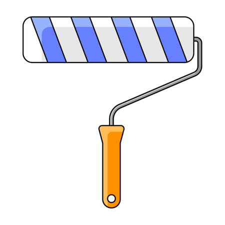 Illustration of roller. Repair working tool. Equipment for construction industry and business. Image for design.のイラスト素材