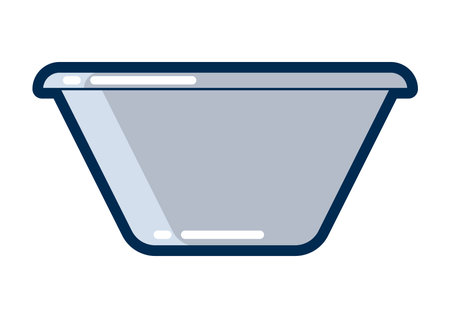 Illustration of cooking bowl. Stylized kitchen and restaurant utensil item.のイラスト素材