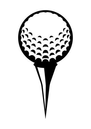 Golf ball illustration. Sport club item or symbol. Healthy lifestyle object in cartoon style.のイラスト素材