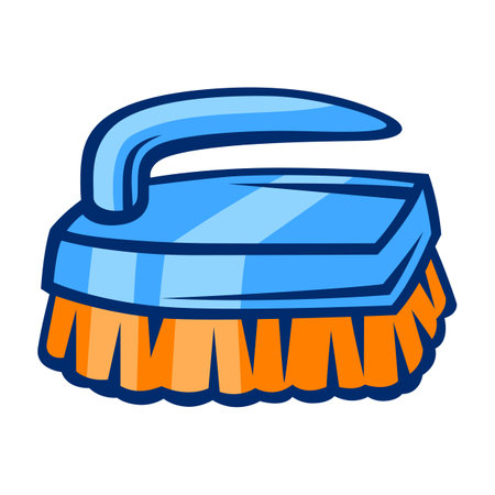 Illustration of brush. Housekeeping cleaning item for service, design and advertising.のイラスト素材
