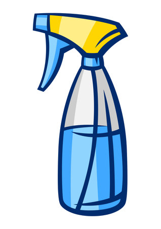 Illustration of glass cleaner. Housekeeping cleaning item for service, design and advertising.のイラスト素材