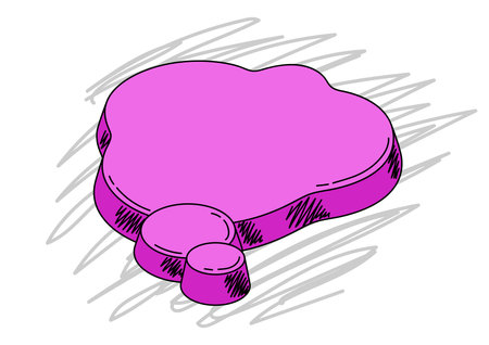 Sketch speech bubble. Image for design and decoration. Banner, price tag or sticker.のイラスト素材