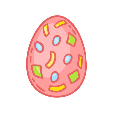 Illustration of cute Easter egg. Image for traditional celebration.のイラスト素材