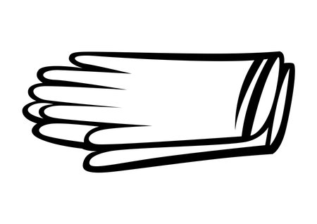 Illustration of gloves. Housekeeping cleaning item for service, design and advertising.のイラスト素材