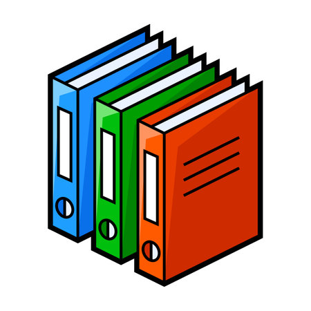 Folders for paper icon in isometry. Storage of information and files. Image for website, app, logo, UI design. Line art illustration.のイラスト素材