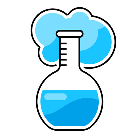 Test tube icon. Science item. Medical concept image. Line art illustration.のイラスト素材
