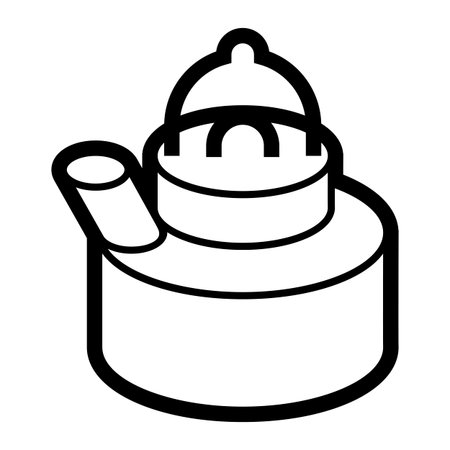 Tourist kettle icon. Travel camping equipment for survival in outdoor. Comfortable stay.のイラスト素材