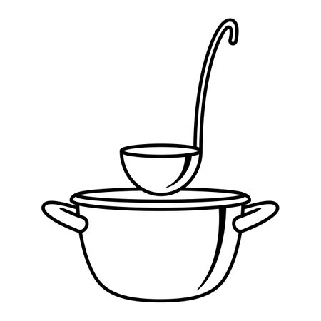 Illustration of kitchen utensils. Cooking tools home and restaurant items.のイラスト素材