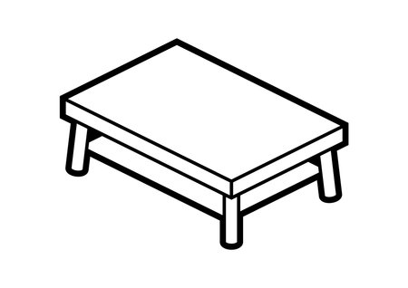 Coffee table icon in isometry style. Domestic and office furniture and equipment. Home Image for website, app, logo, UI design.のイラスト素材