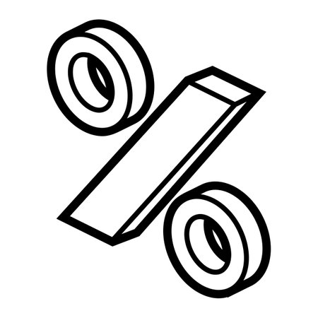 Percent icon in isometry style. Finance image for website, app, logo, UI design. Line art illustration.のイラスト素材