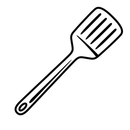Illustration of cooking spatula. Stylized kitchen and restaurant utensil item.のイラスト素材