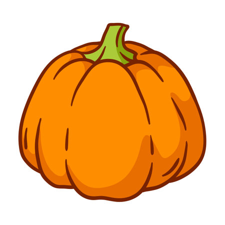 Pumpkin illustration. Autumn harvest of ripe vegetable. Image for Thanksgiving Day.のイラスト素材