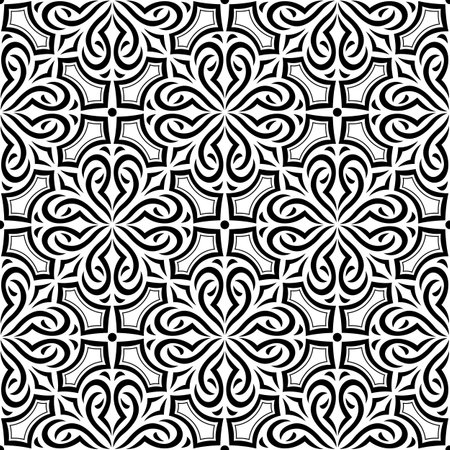 Arabic ceramic tile pattern. Traditional eastern decorative talavera. Ethnic folk ornament.のイラスト素材