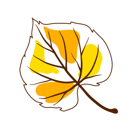 Illustration of linden leaf. Decorative autumn foliage. Beautiful plant.のイラスト素材