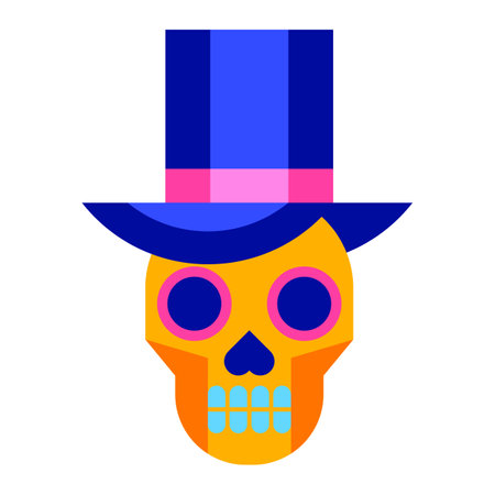 Traditional Mexican head skull. Dia de los muertos. Day of the Dead symbol.のイラスト素材