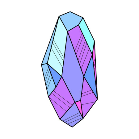 Illustration of crystal or crystalline mineral. Jewelry precious or semiprecious gem stone.のイラスト素材