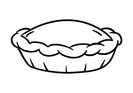 Pumpkin pie illustration. Delicious autumn baked goods. Image for Thanksgiving Day.のイラスト素材