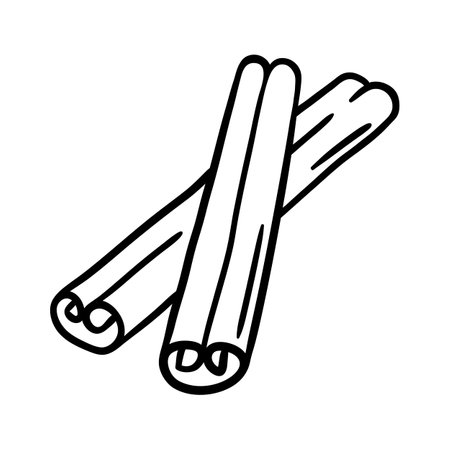 Cinnamon sticks illustration. Delicious traditional tasty spice. Image for cooking and recipes.のイラスト素材