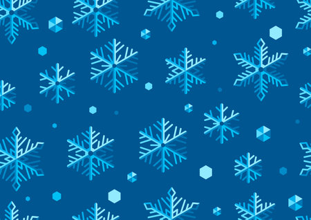 Pattern with abstract snowflakes. Merry Christmas and Happy New Year background. Holiday winter seasonal design.のイラスト素材