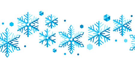 Pattern with abstract snowflakes. Merry Christmas and Happy New Year background. Holiday winter seasonal design.のイラスト素材