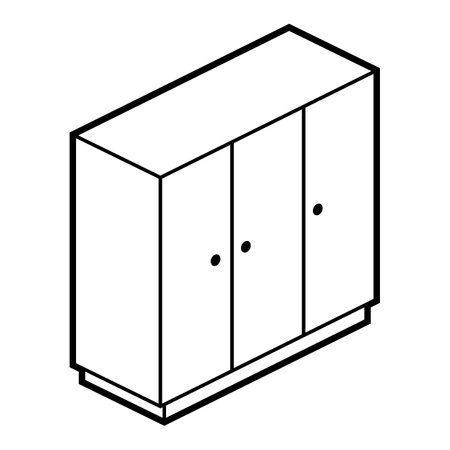 Wardrobe icon in isometry style. Domestic and office furniture and equipment. Home Image for website, app, logo, UI design.のイラスト素材