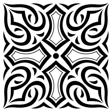 Arabic ceramic tile. Traditional eastern decorative talavera. Ethnic folk ornament.のイラスト素材
